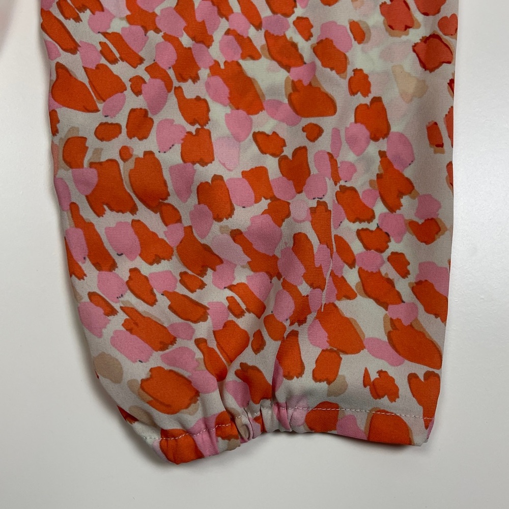 CABI GO-TO WOMEN'S MEDIUM BOTTON DOWN ORANGE TAN ANIMAL PRINT BLOUSE - Picture 11 of 12